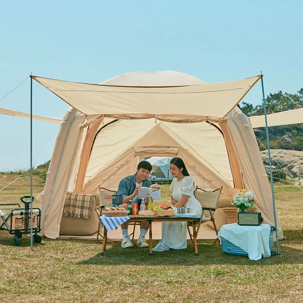 4 Season Four Sides Inflatable Camping Tent Outdoor Family Camp Cotton Cloth Fabric Waterproof Luxury Camping Tent Inflatable