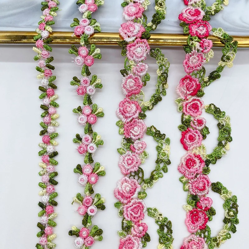 15 jardów 1,7 lub 4 cm szerokości Różowy Czerwony Zielony W kształcie kwiatu Wenecja Diy Koronka wenecka Akcesoria odzieżowe różnych odzieży, biustonosz. Spódnica