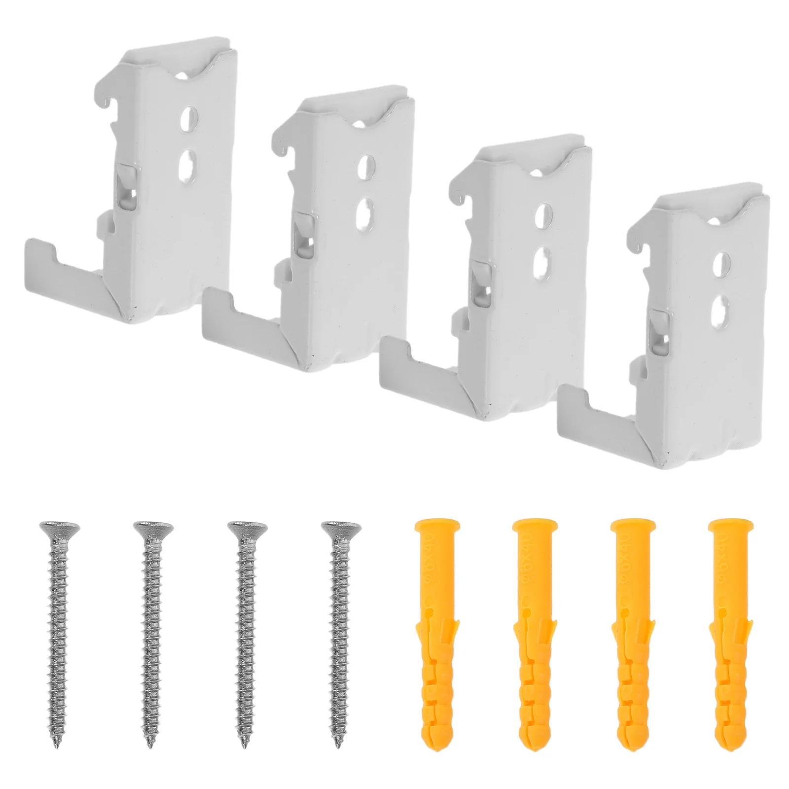 

4pcs 22Mm Curtain Track Mounting Parts Roman Shade Brackets Metal Support For Top Side Installation Roller Blind Hardware Set