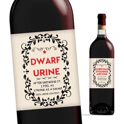 4pcs Naughty Christmas Wine Bottle Labels,Merry Christmas Funny Wine Bottle Stickers with Novelty Joke for Holiday Party Decor