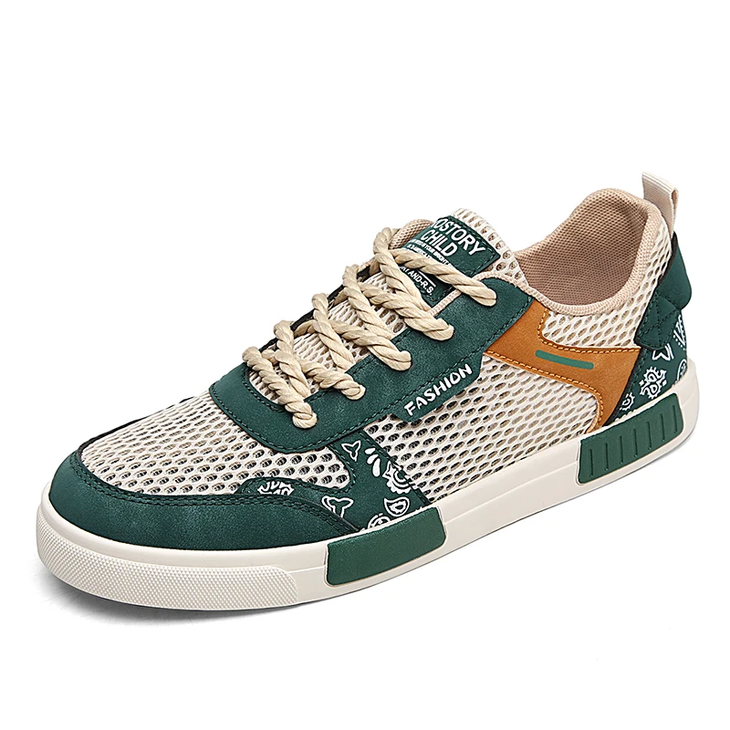 

Новая дизайнерская летняя дышащая повседневная спортивная обувь с сетчатой поверхностью, нескользящая модная мужская обувь, туфли на плоской подошве, большой размер 47