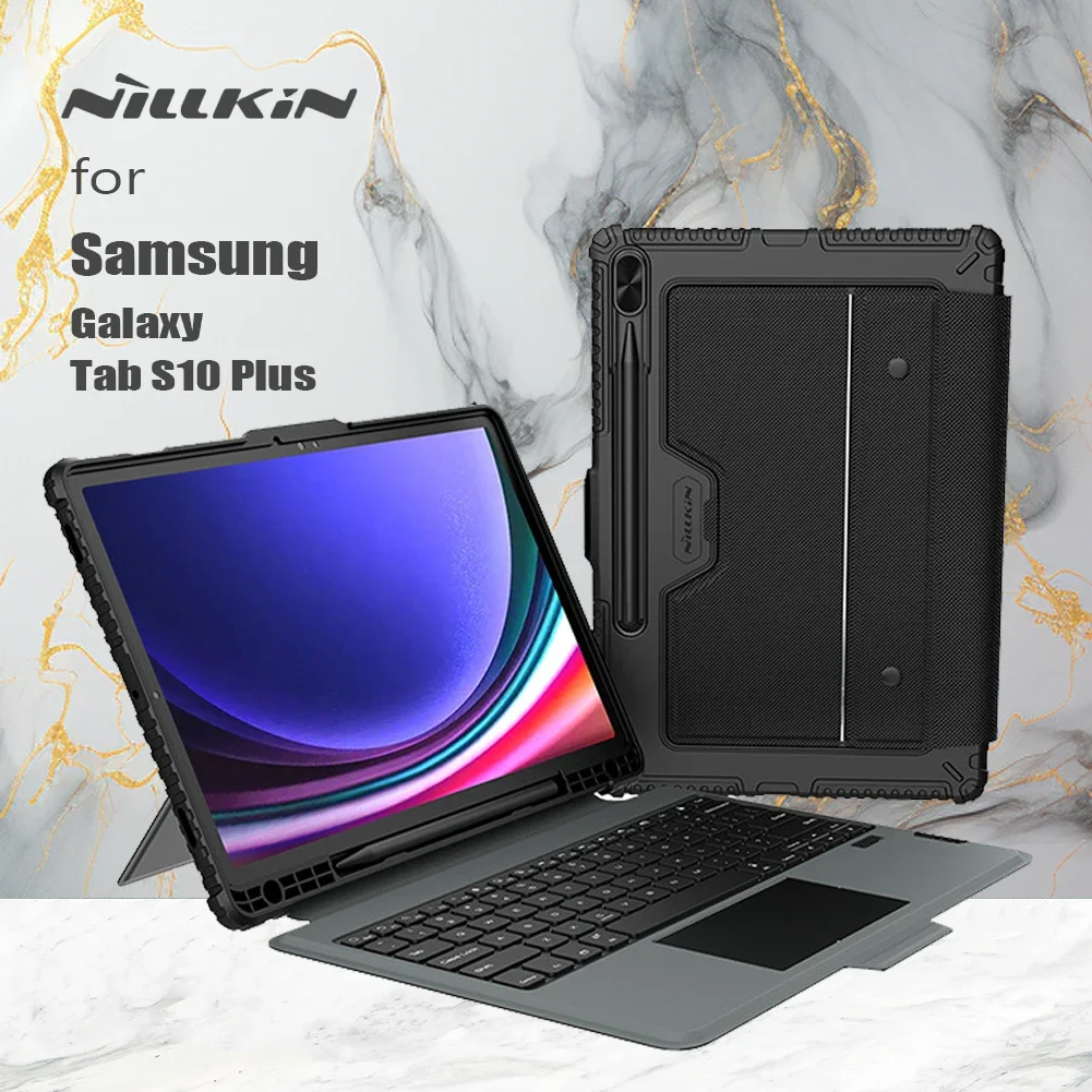 Nillkin Bumper for Samsung Galaxy Tab S10 Plus Backlight Keyboard Cover Multi-Angle Stand Flip Leather Case