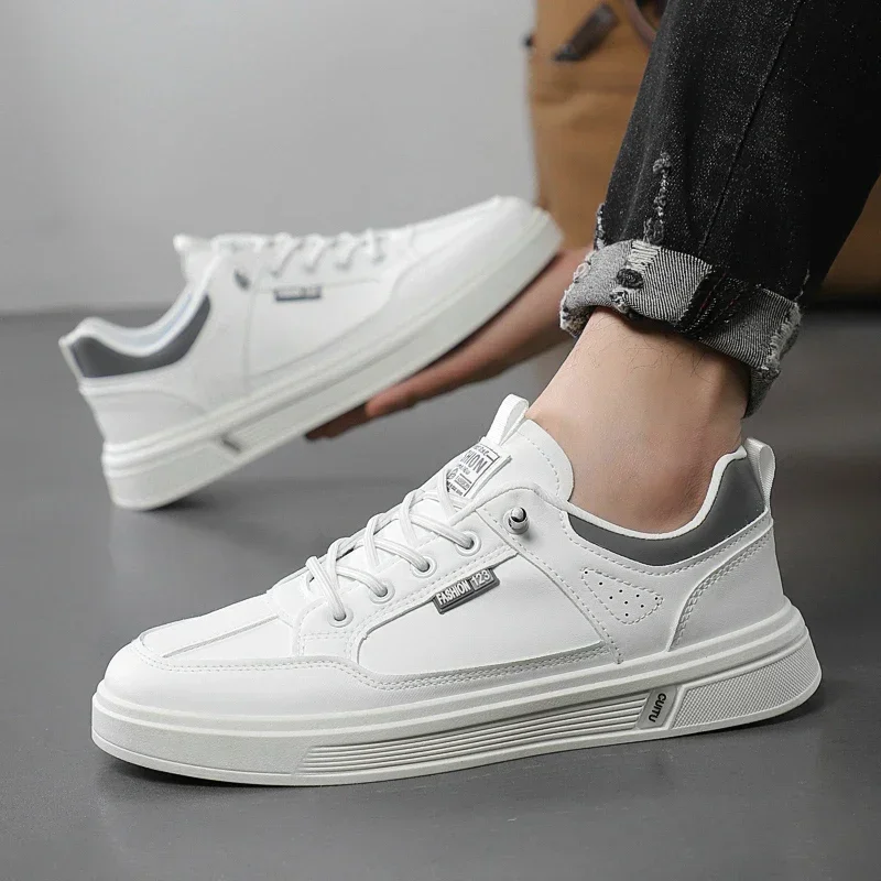 

Новые мужские весенне-осенние вулканизированные туфли на плоской подошве с низким берцем простого дизайна, шнуровкой с круглым носком и цветными блоками