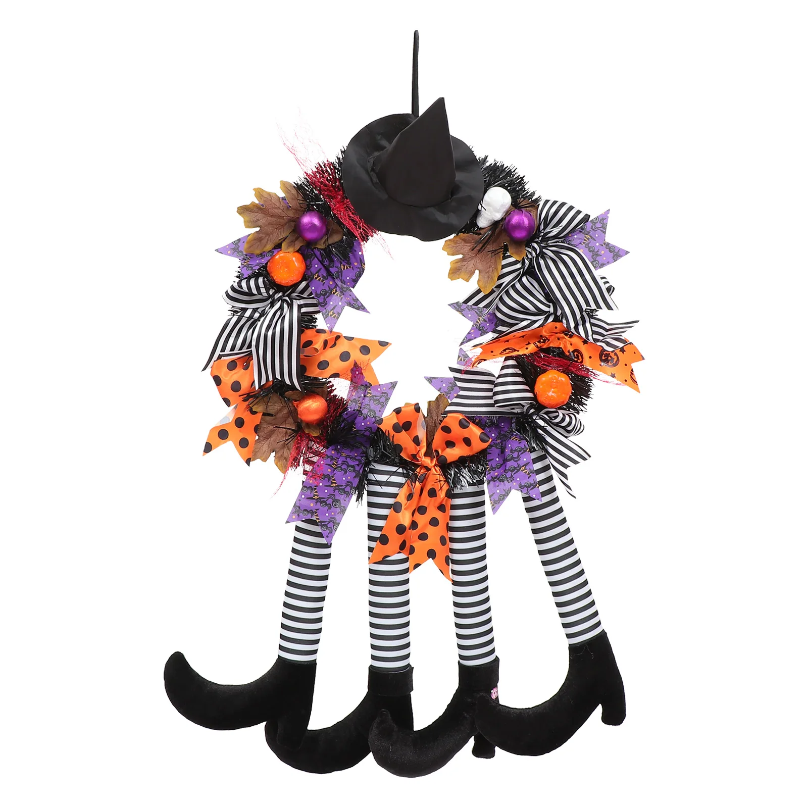 

1pc Halloween Wreath Witch Leg Hanging Ornament Festival Party Door Wall Decor Haunted House Garland Scary Ghost Costume Event