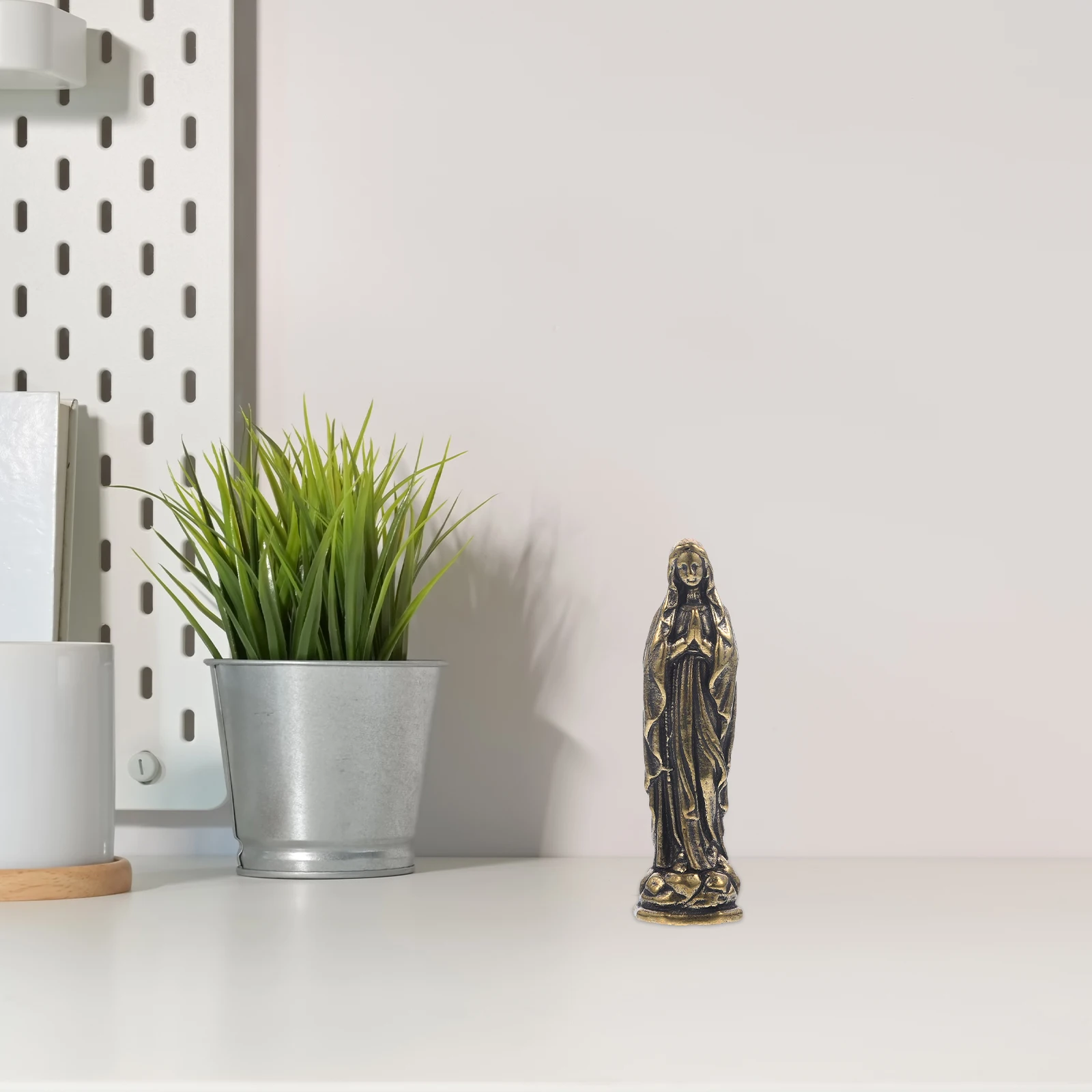 

Miniature Brass Mary Catholicism Desktop Ornament For Desktop Home Church Decor Brass Craft Religious Ornament