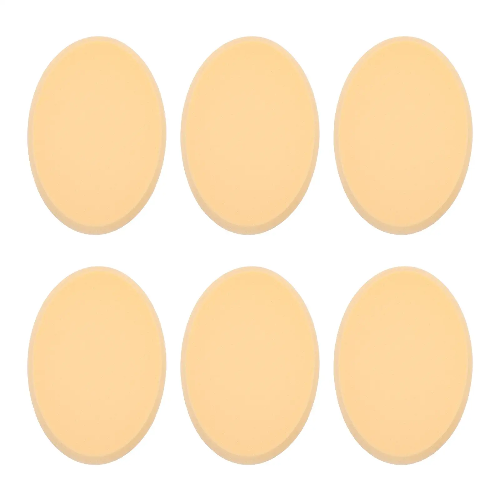 

6 Pcs Oval Powder Puff Sponges Makeup Facial Soft Lightweight Compact Professional Tool Dual Use Cosmetics