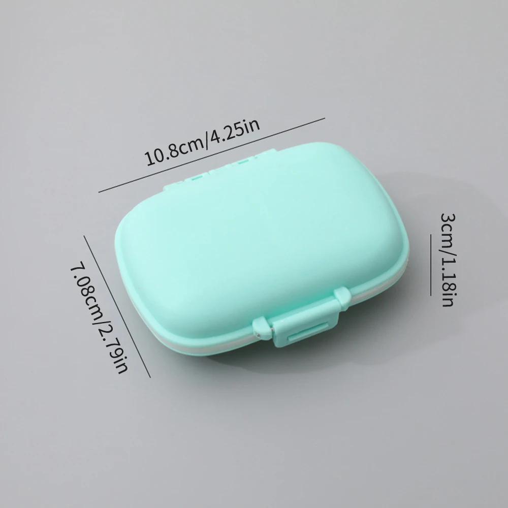 Portable 8-Compartment Sealed Medicine Box Moisture-Proof One Week Pill Box Packaging And Storage Wheat Medicine Box