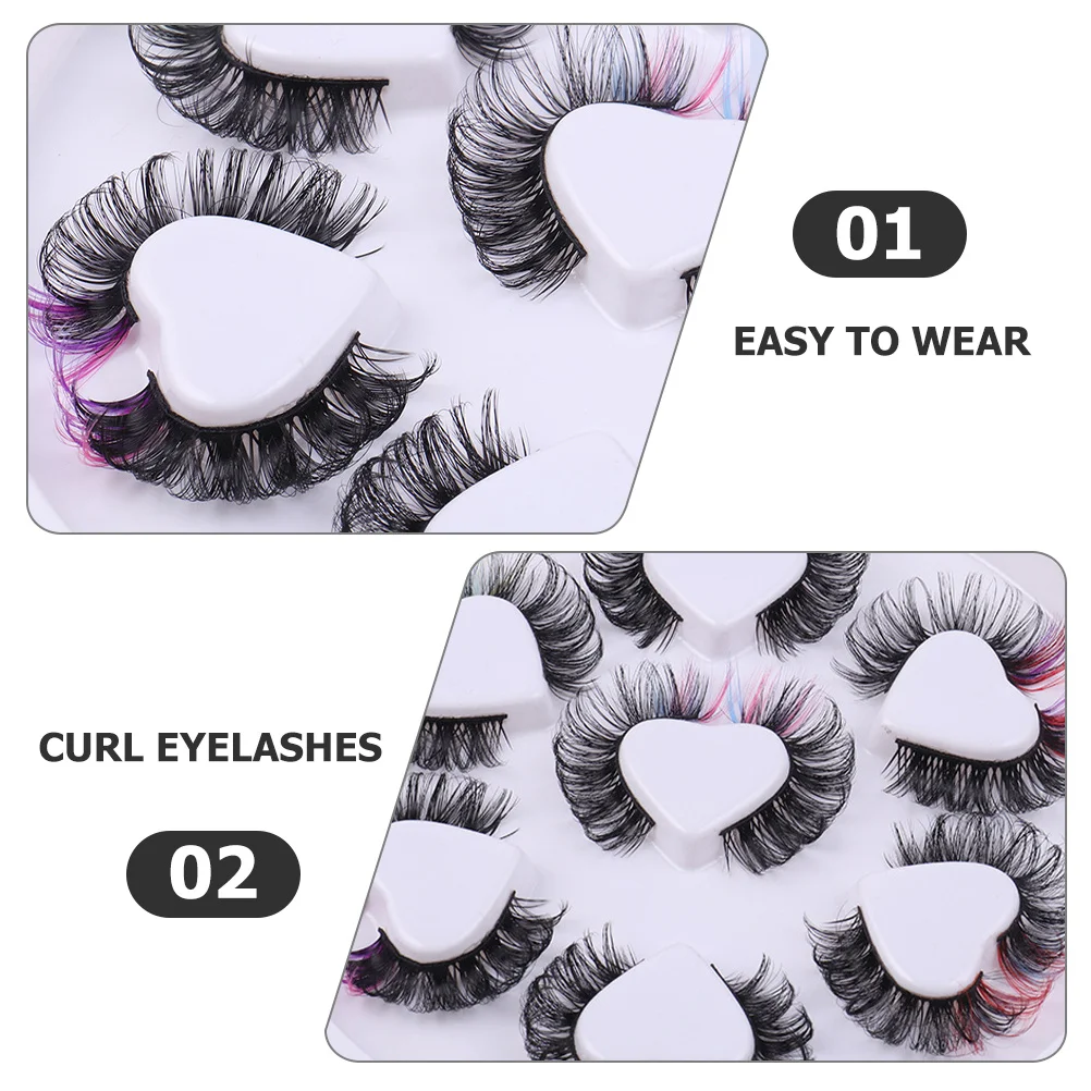 7 paar gekleurde valse wimpers zacht comfortabel krulontwerp perfect voor feesten cosplay wimperextensions wimperverlenging
