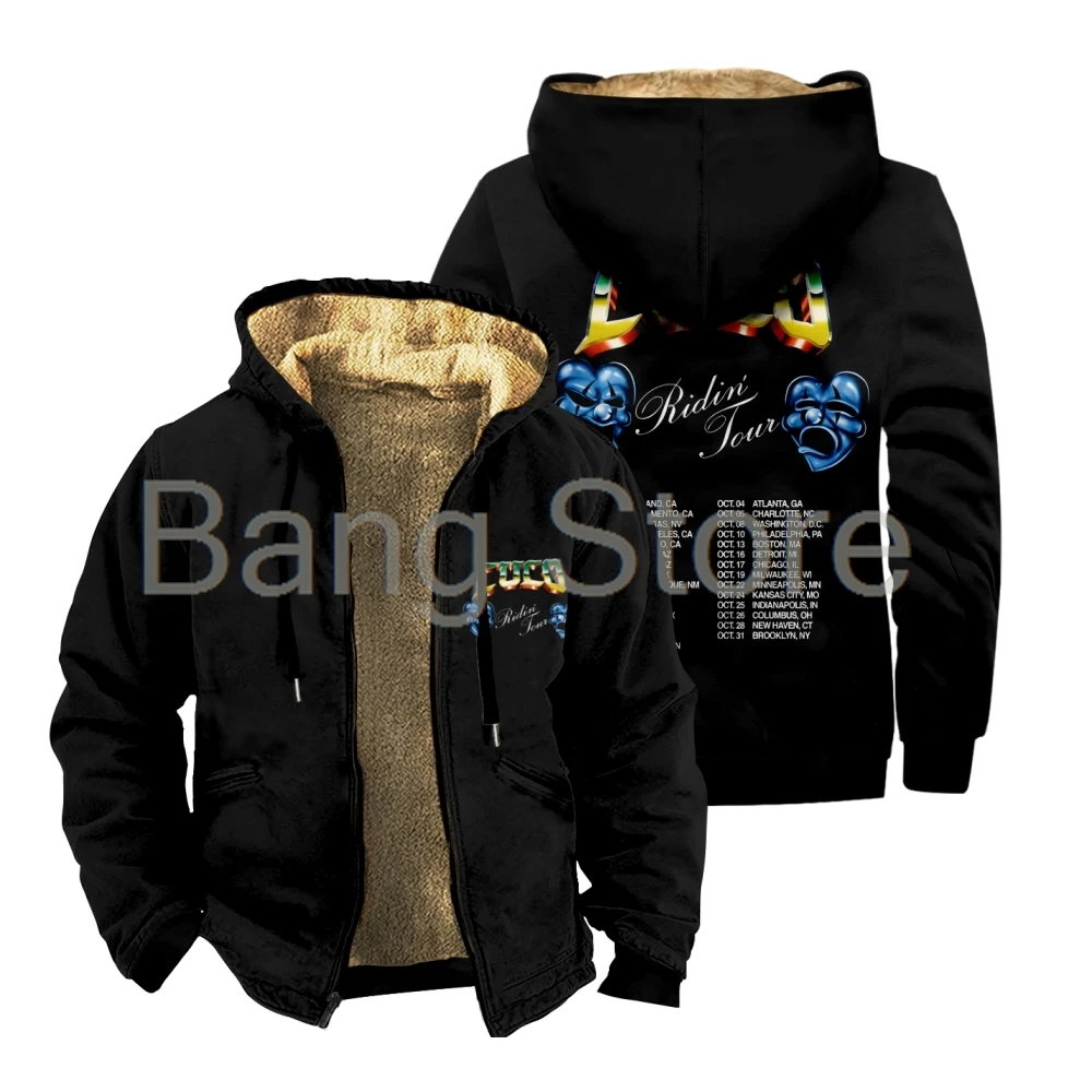 

Cuco Ridin Tour 2025 Zipper Jacket Unisex Long Sleeve Thickened Winter Parka Streetwear Coat
