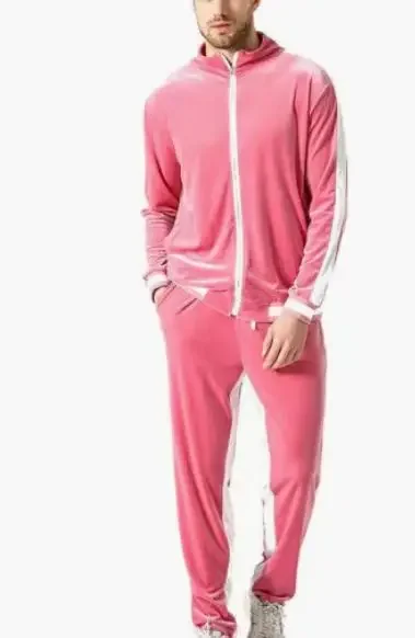 Men Long Pants Set Casual Loose Two Piece Sets Zipper Full Sleeve Tracksuit Autumn Winter Coats Elastic Waist Men's Sets Pant