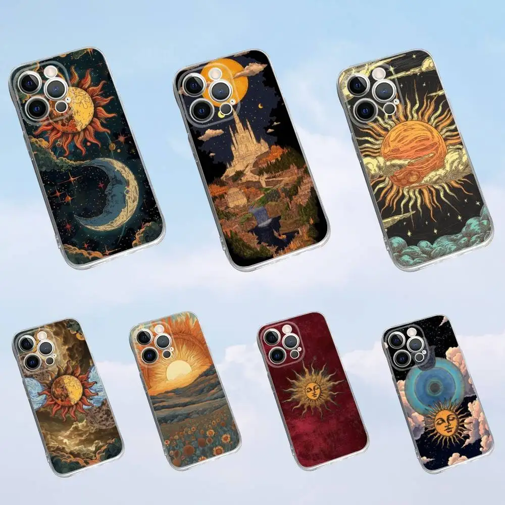 

Starry Night Art Aesthetic Phone Case For iPhone 16,15,14,13,12,11 Pro,Max,Plus,X,XS,XR,SE,Mini Transparent Silicone Soft