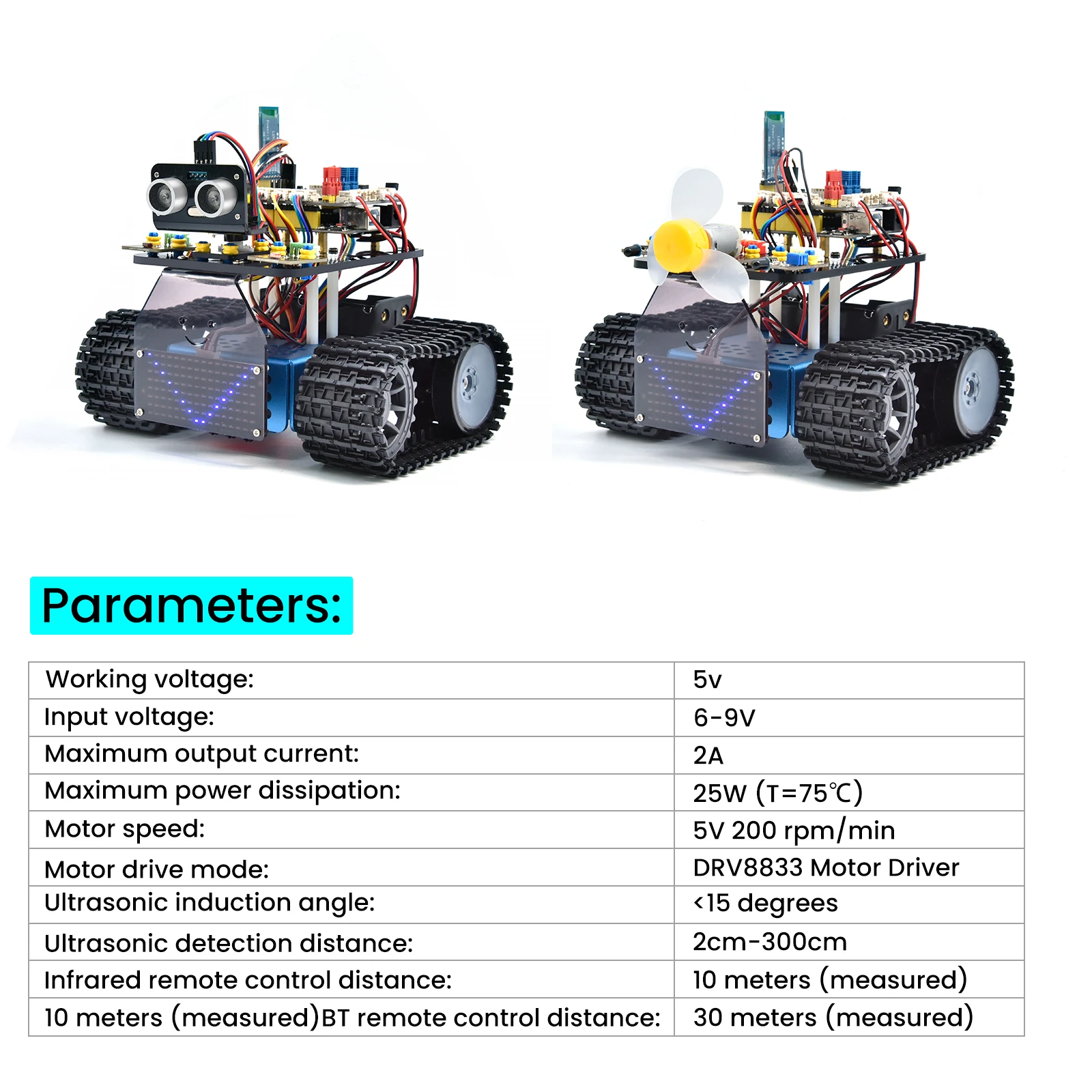 Imagem -05 - Keyestudios-super Mini Tanque Robot V3.0 Arduino Robot Car Kit Faça Você Mesmo Programáveis Stem Brinquedos ir Controle Remoto App