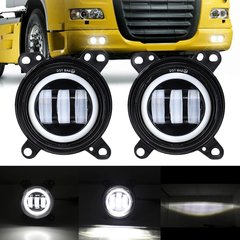 1 pair Truck Light LED Fog lamp with white DRL Light for DAF XF 105