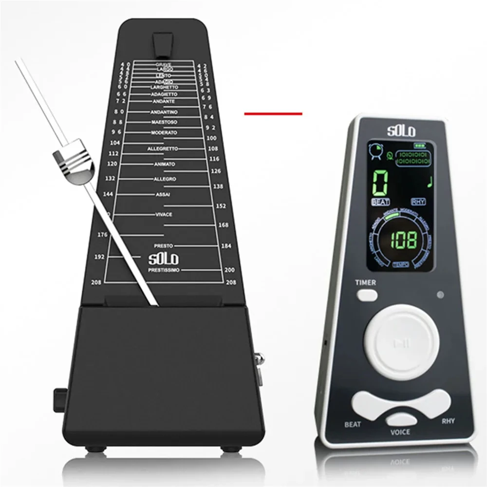 Digital Electronic Metronome with Timer, English Vocal Counting, Volume Control, use for Piano, Guitar, Drum, Violin