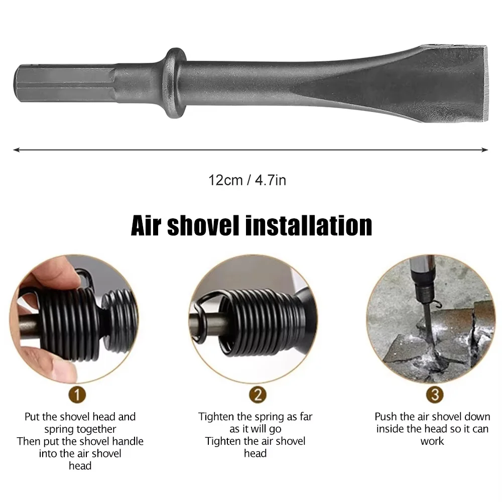 Industrial Handle Straight Type Pneumatic Hammer Tool Shovel Hammer Wind Tool Pick Rust Remover Head Chisel Pneumatic Tool