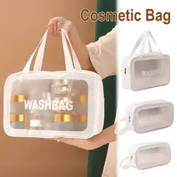 Saco de higiene pessoal transparente impermeável para mulheres, Novo organizador do banheiro, Travel Make Up Storage, Saco cosmético transparente portátil para meninas