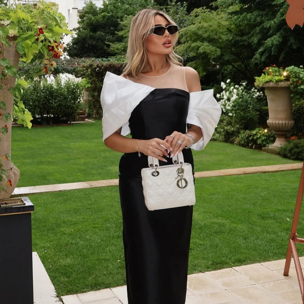 تخصيص بسيط رسمي جيرسي الطية Ruched مستقيم مغرفة الرقبة الكاحل طول فساتين مناسبة مخصصة فساتين الأزياء مطابقة #1