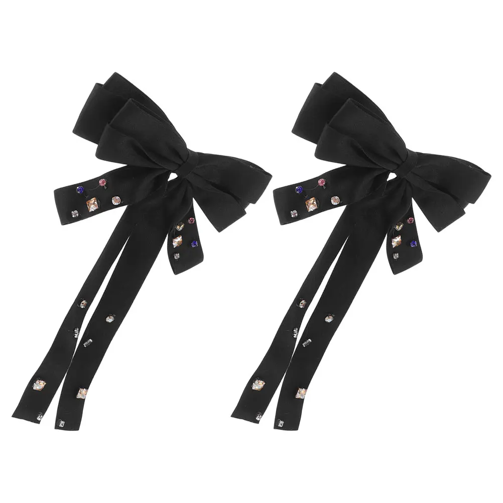 

2Pcs Hairpin Big Bows Ponytail Bowknot Holder Clips Accessories French Ribbon Bow Hair Clips Comfortable Material