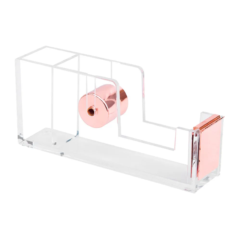 

Transparent Acrylic Tape Dispenser Elegant Desktop Tape Cutter Smooth Rounded Edges Safe for Skin Office School Household Use