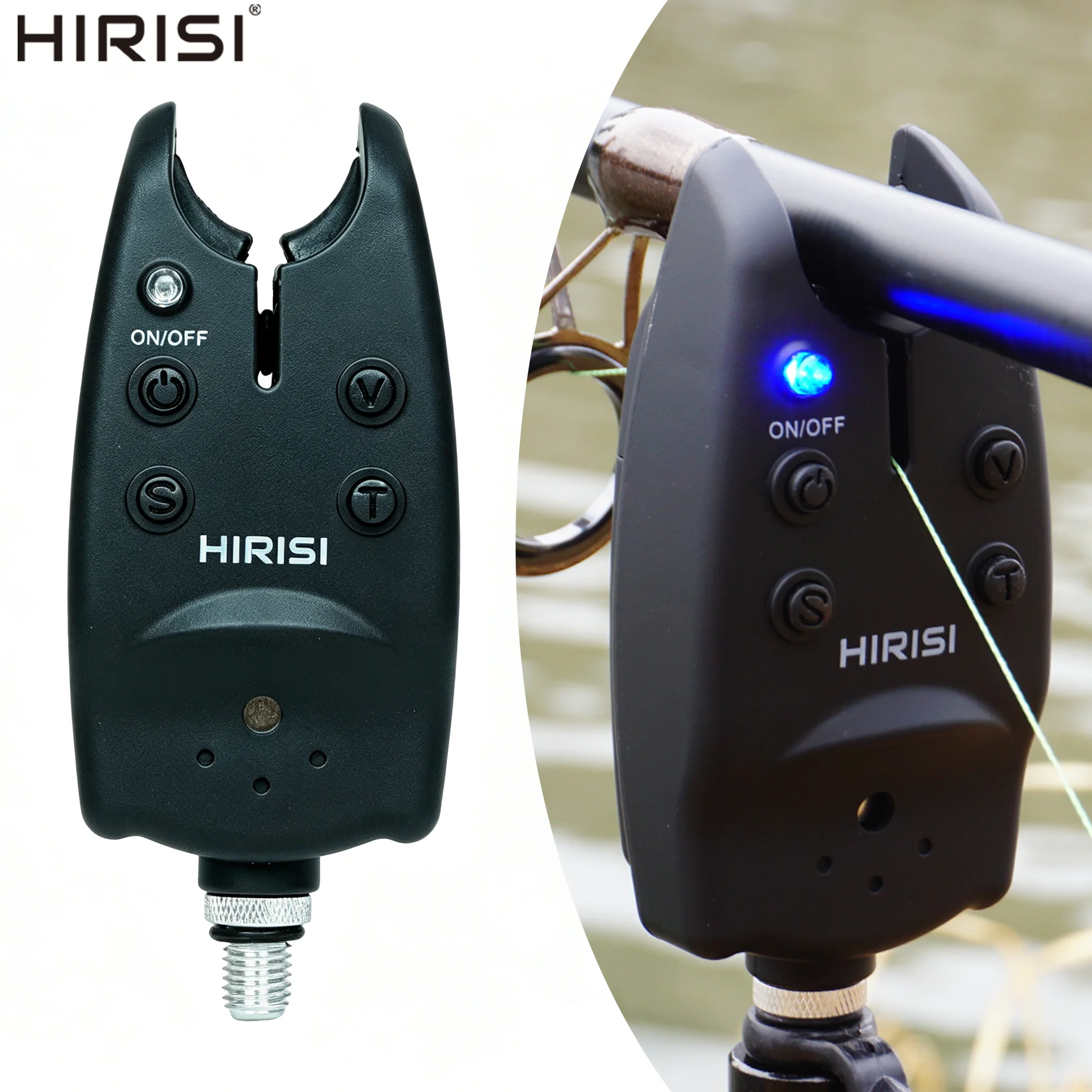 Hirisi B1128 Carp Fishing Bite Alarm LED Night Light High Sensitivity Anti-Interference Bite Sensor Indicator Fishing Accessory