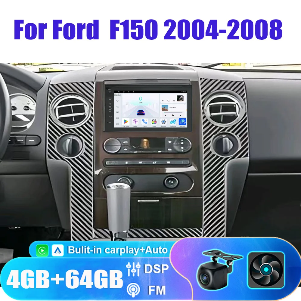 

7" 4+64GB For Ford F150 2004-2008 Car Stereo Radio Double Din Head Unit Apple Carplay Androd 15 Auto FM BT