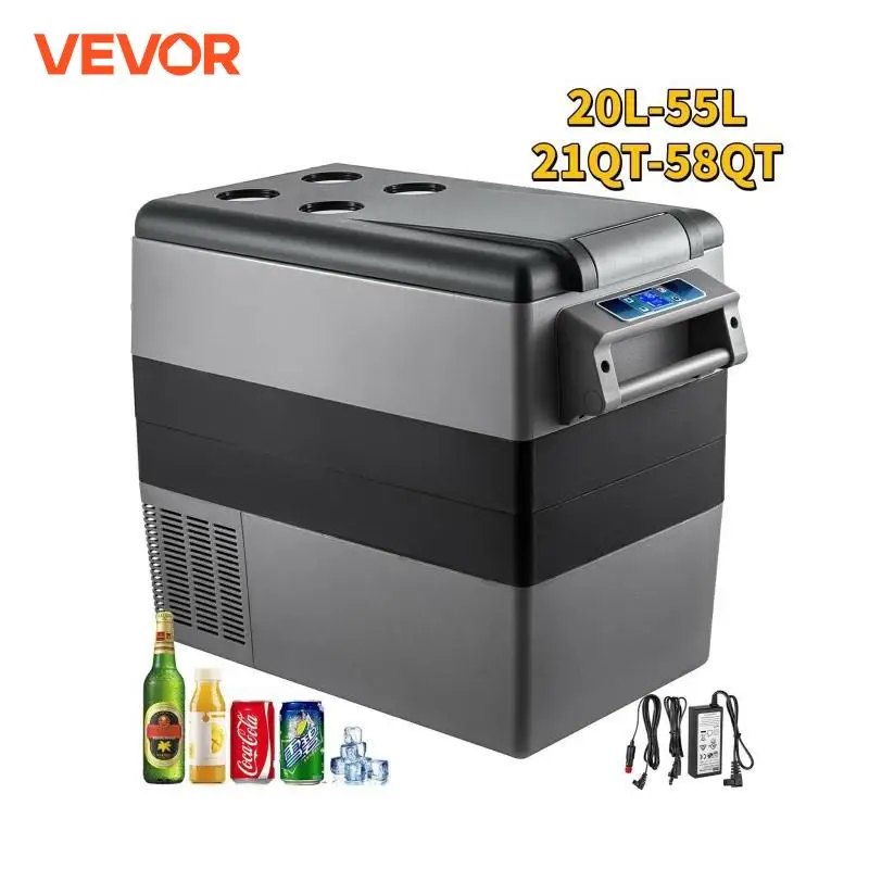 VEVOR Refrigerador para Coche 55 L Mini Caja del Congelador Caja Fresca Mini Frigorífico Coche Mini Nevera -20 a 10 Grados Centígrados para Camping