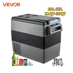 VEVOR Refrigerador para Coche 55 L Mini Caja del Congelador Caja Fresca Mini Frigorífico Coche Mini Nevera -20 a 10 Grados Centígrados para Camping Caravanas Picnics Festivales