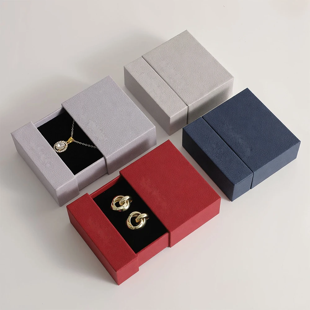 Sliding Jewelry Box Premium Two-Piece Storage Box Jewelry Gift Box Compact Cardboard Jewelry Case For Special Occasions Home Use