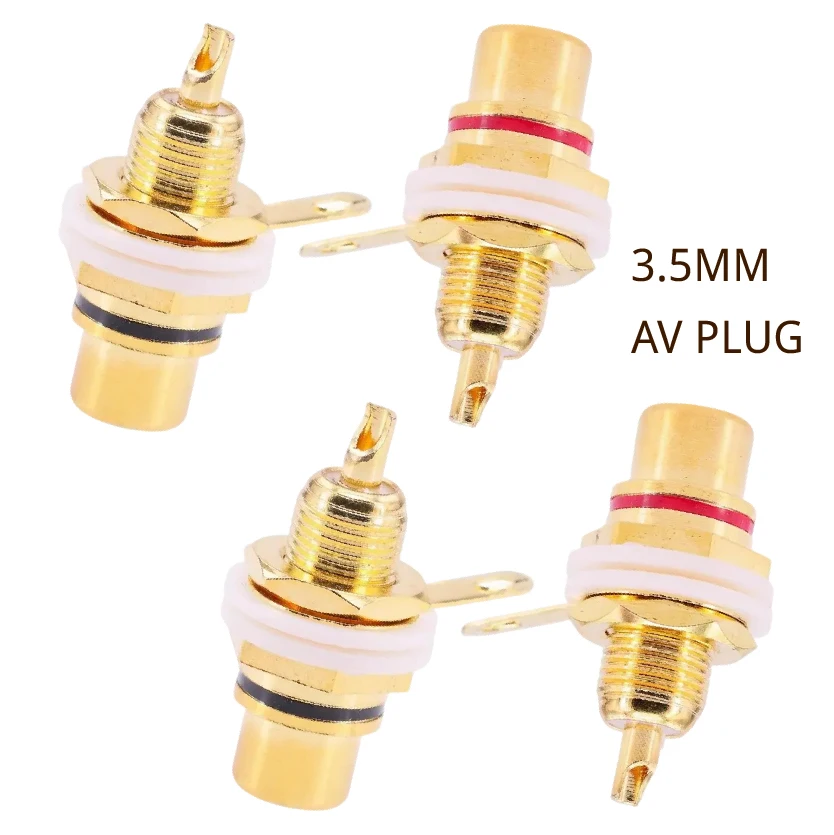 RCA Female Socket Zinc Alloy Gold Plating Jack Connector 3.5mm