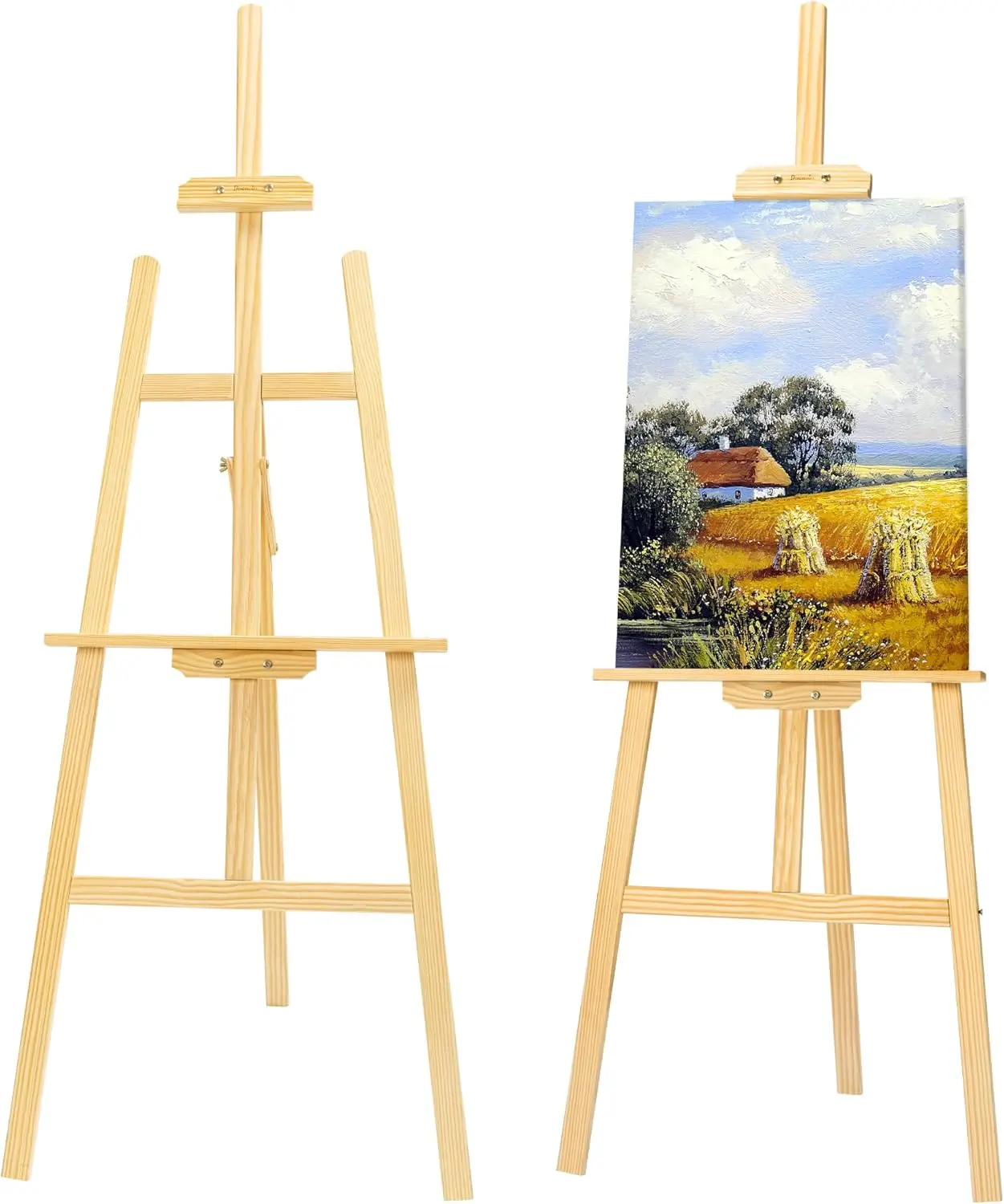 

45" Adjustable Wooden Easel Stand for Painting, Folding Art Easel for Canvas and Drawing