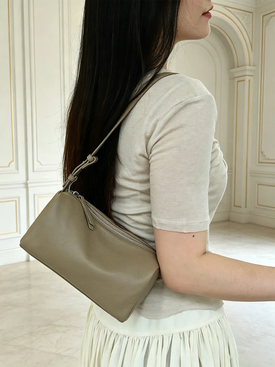 New Top-Grain Leather Shoulder BagSimple And Versatile Handbag For Women Fashion Versatile Genuine Leather Crossbody Bag