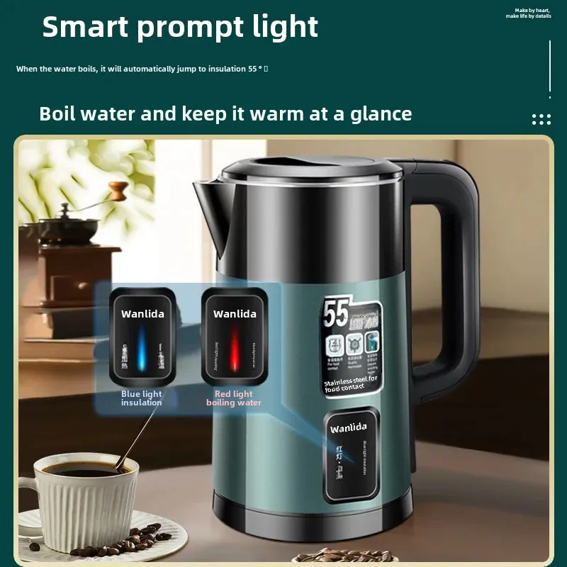 Home Use Stainless Steel Insulated Electric Water Kettle Automatic Opening Water Pot Dormitory Use Portable Affordable