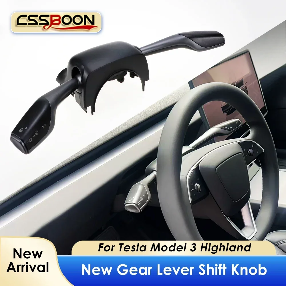 CSSBOON Mini-Funktionsgetriebe für Tesla Model 3, Highland-Drehstange, Lenkradzubehör, Griff, Schalthebel