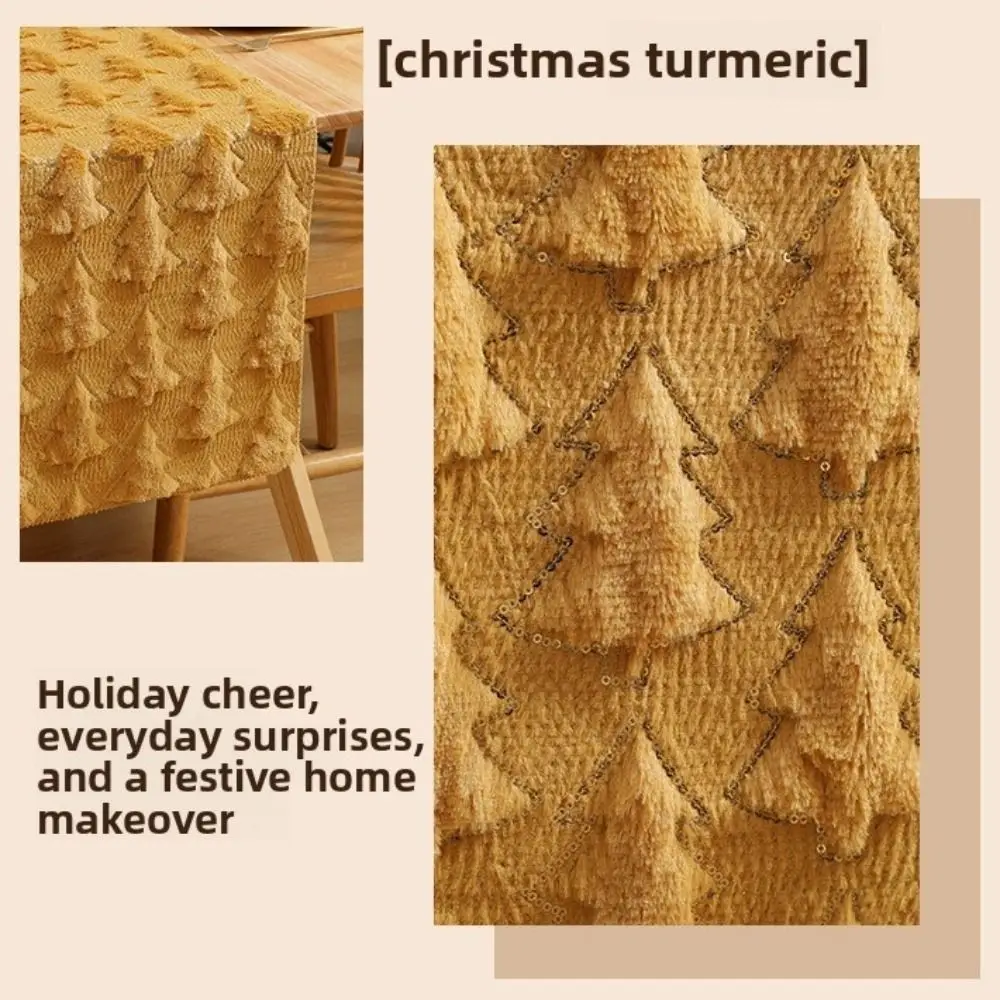 New Christmas Table Runner Polyester 33*183cm Xmas Tree Table Cover 3D Design Sequin Texture Party Table Setting Home Decor