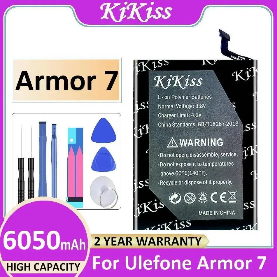 Долговечный аккумулятор мобильного телефона, надежная замена 6050 мАч для Ulefone Armor 7