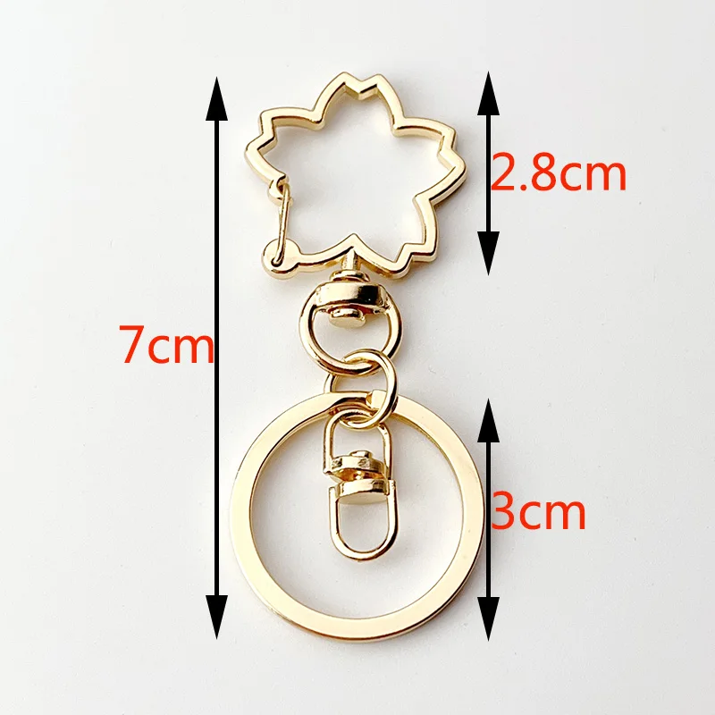 Sakura Star Keychain Three Piece Set Metal Keychain Ring Handmade Creative Keychain Pendant Bag Accessories Pendant Chain