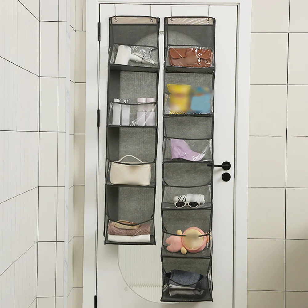 1 Stück schwingfester Tür-Organizer, hängende Aufbewahrungstasche mit transparentem PVC-Fenster und PP-Platte für Schrank, Schlafzimmer, Badezimmer