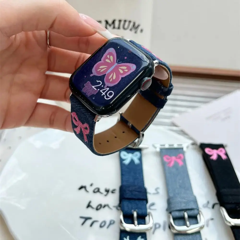 Bow Cowboy Embroidery Strap For Apple watch Band Ultra 2 49mm 9 8 7 45mm 41mm Watchband Bracelet For iwatch 6 5 4 3 SE 44mm 40mm