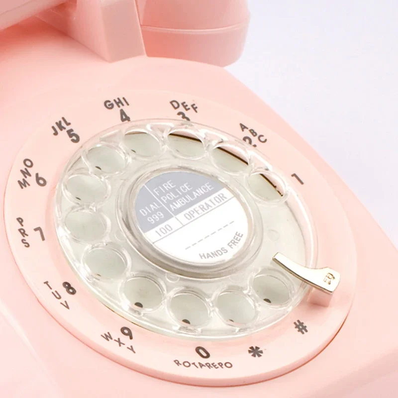 Corded Telephone Rotary Dial Home Telephone Pink Antique Old Fashion Home Phone Classic Vintage Telephones Best Home Gift