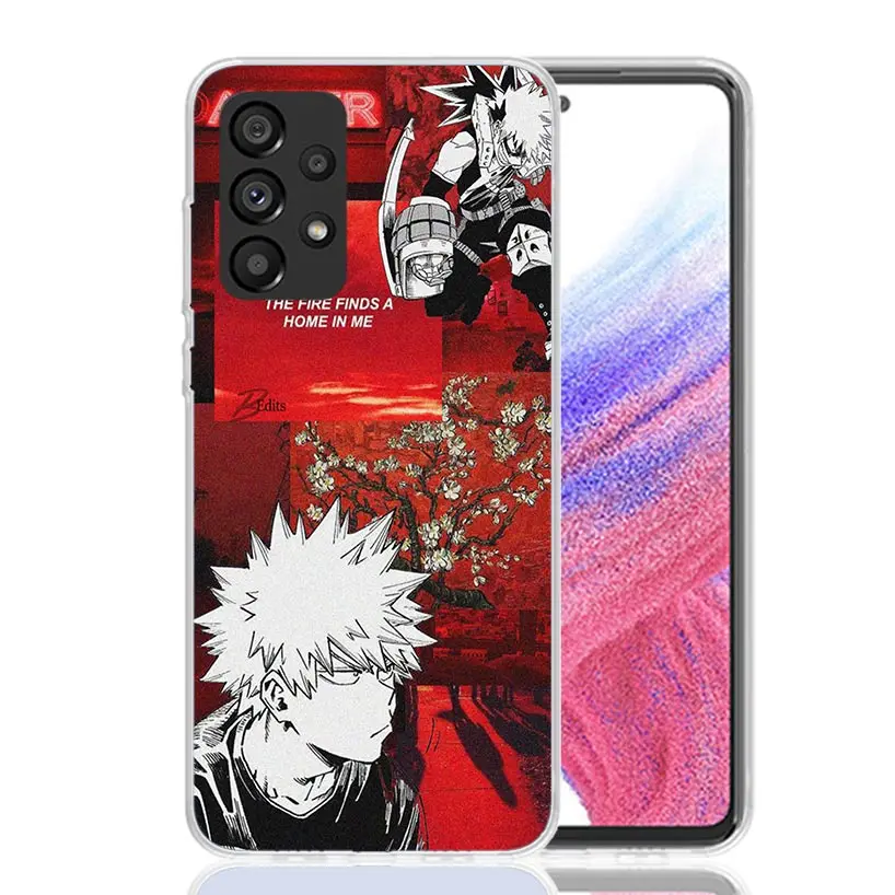 My Hero MHA Bakugou Katsuki Phone Case For Samsung Galaxy A14 A15 A13 A12 A54 A55 A53 A52 A04S A24 A25 A23 A22 A34 A35 A33 A32 A