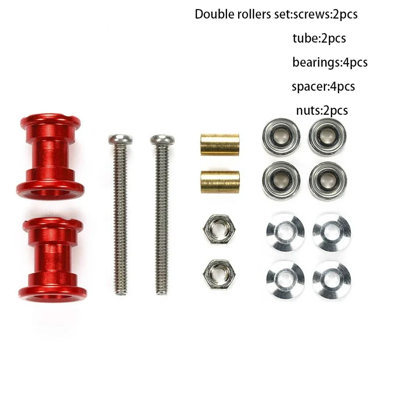 MINI 4WD self-made tamiya parts aluminium alloy 8-9mm double rollers 12-13mm double rollers with rubber and no rubber MJ MODEL