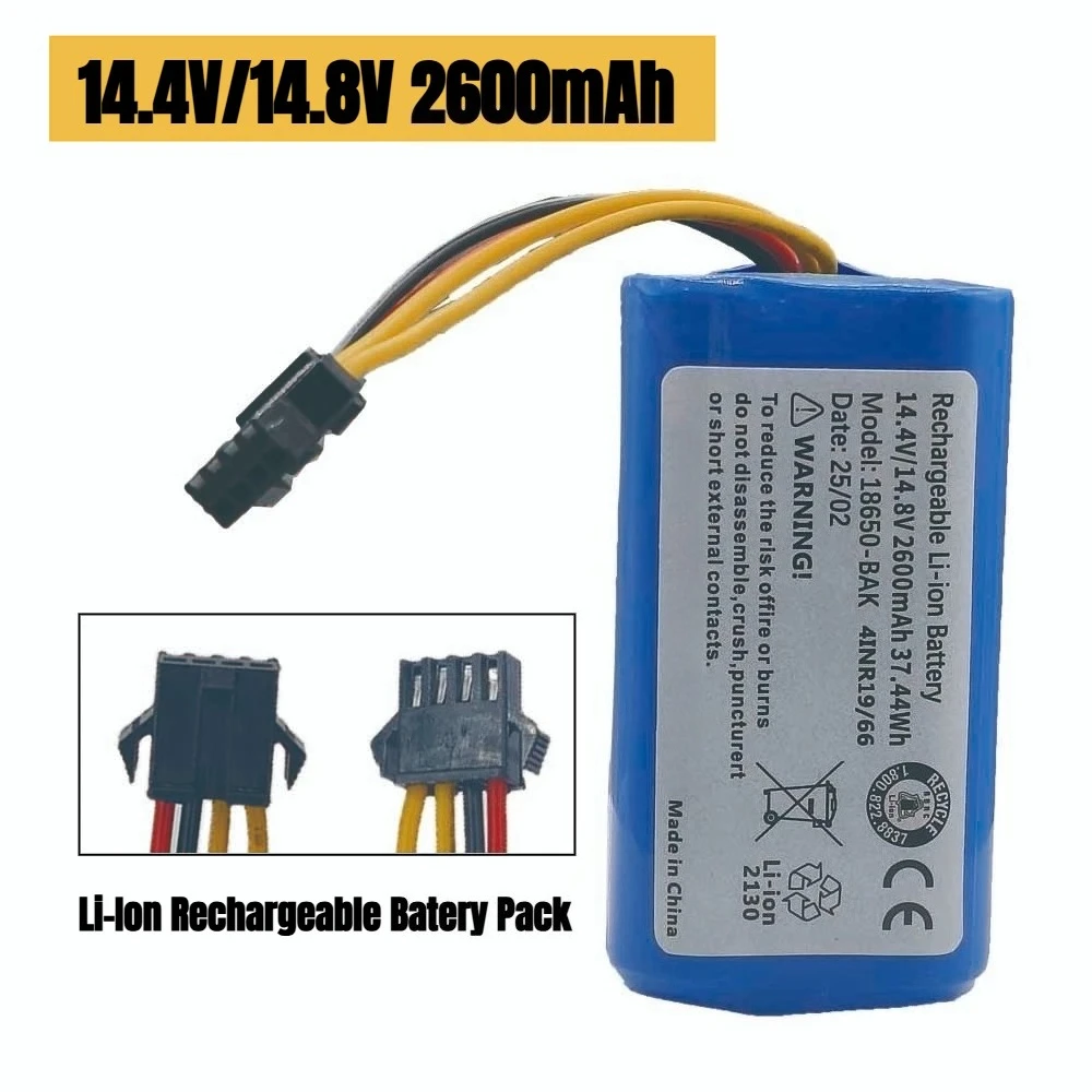 New 14.4V/14.8V 2600mAh 18650 Li-Ion Rechargeable Batereies Pack for Haier Robot Xshuai HXS-C3 Robot Vacuum Cleaner Sweeper