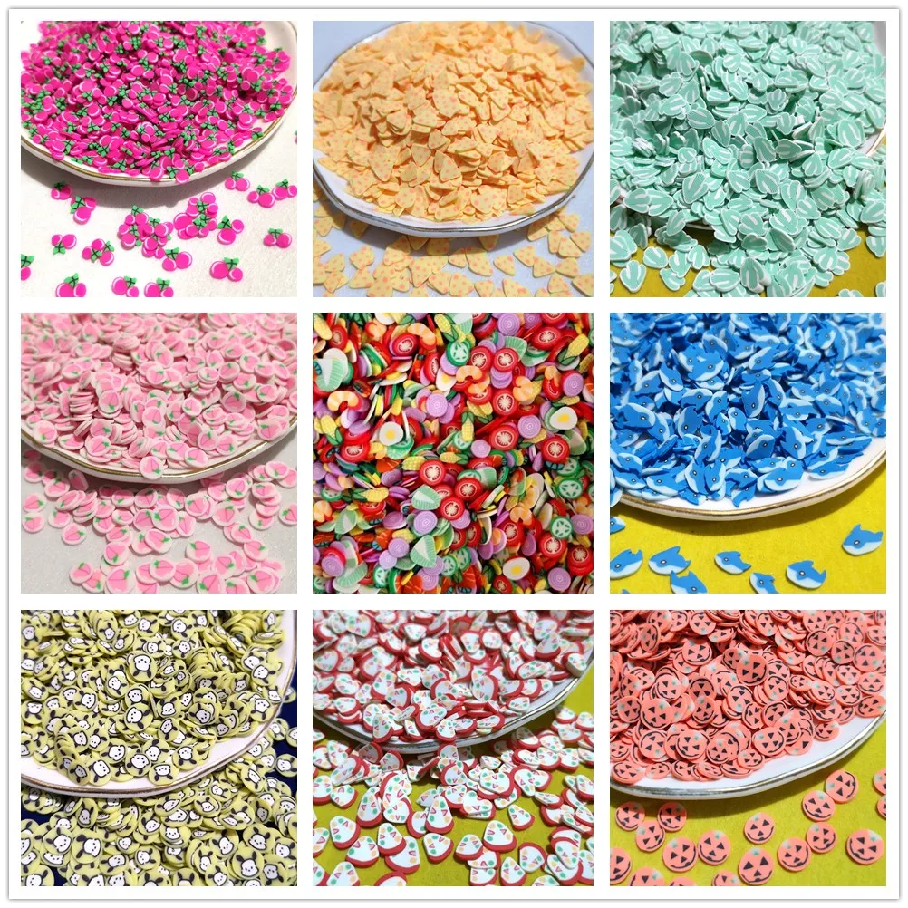 20g Clay Fruit Sprinkles Mini Strawberry Slices Fluffy Clear Slime Clay For DIY Phone Case Decor