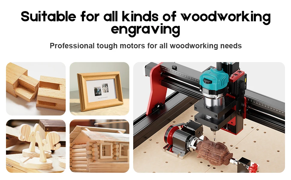 TWOTREES 800W CNC-Spindelmotor für TTC450, TTC450 Pro, TTC450 Ultra, TTC6050 Metallbearbeitung und Gravur CNC-Holzfräse, kompaktes Fräswerkzeug mit Koffer – Detail 6