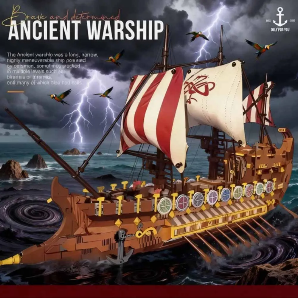 

Креативная серия: Конструктор «Военный корабль викингов», модель средневекового пиратского корабля, игрушки из кирпичиков для MOC, подарок для детей