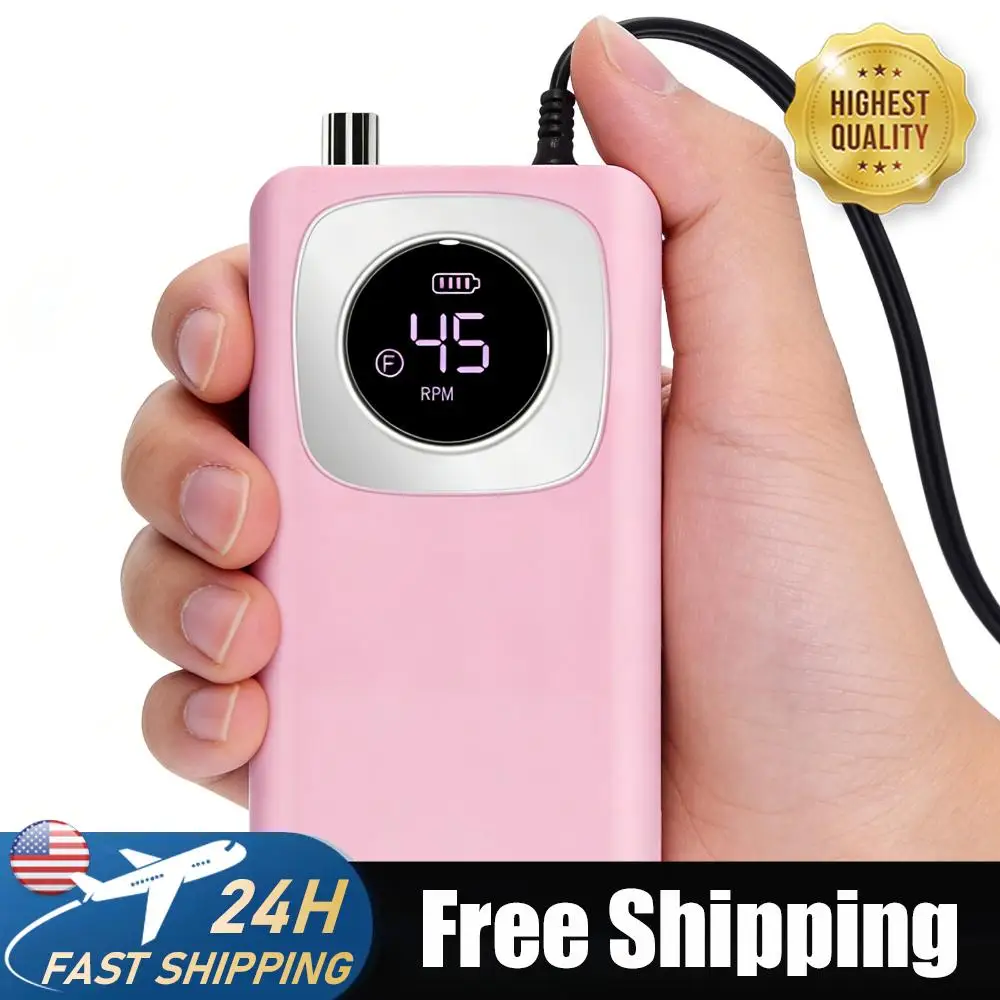 

Electric Nail Drill 45000RPM Rechargeable Cordless E-File with Bits Kit Portable Nail Machine for Acrylic Gel Polishing Removing
