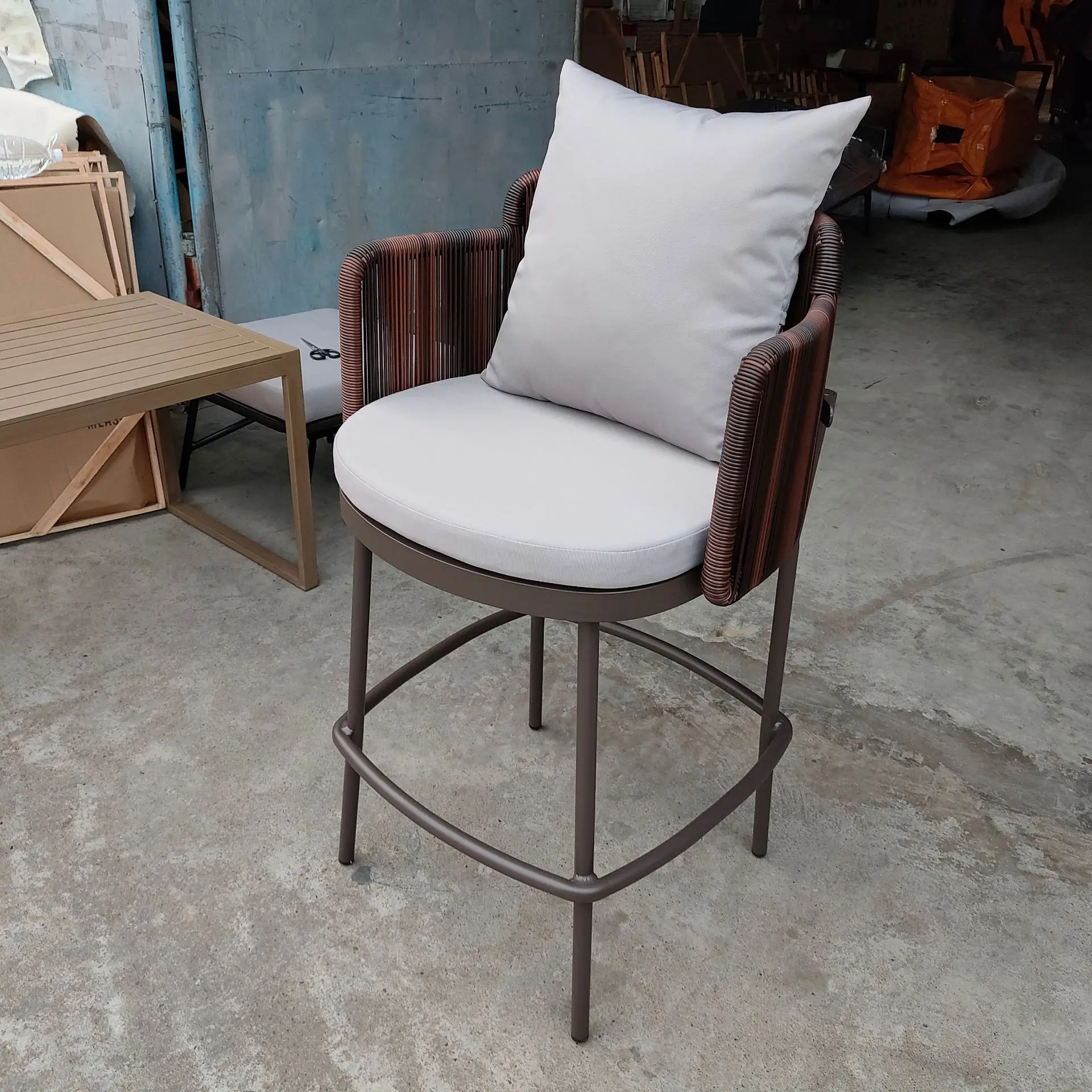 Customizable Nordic Outdoor Bar Chair