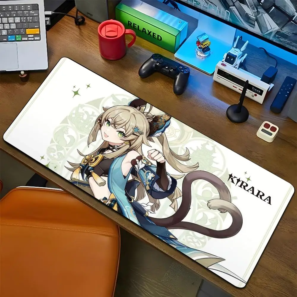 Keqing Kirara Klee Mouse Pad Cartoon Lockedge Large Gaming Pad Computer Gamer Keyboard Mat Desk Mousepad PC Desk Pad