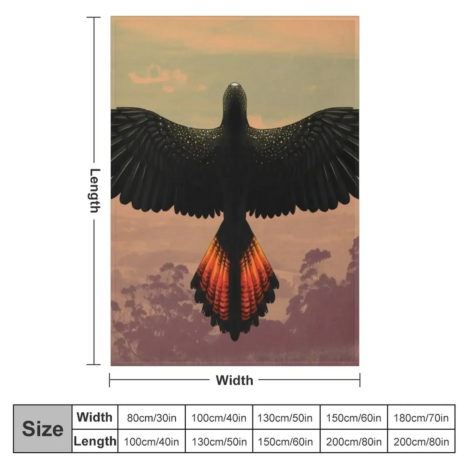 Red-Tailed Black Cockatoo - Australian Bird Throw Blanket Heavy Cute Winter beds Blankets