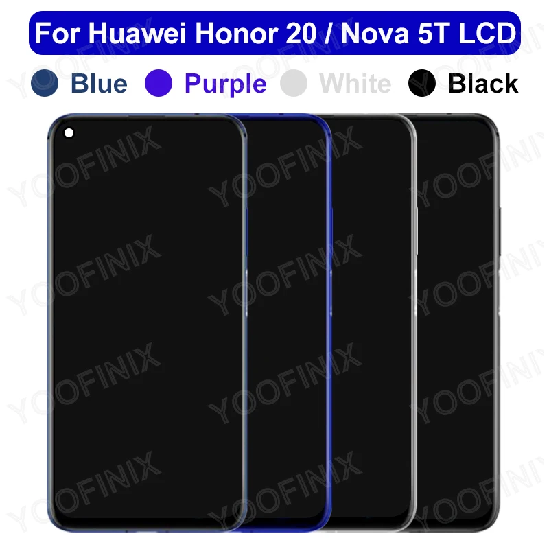 New For Huawei Honor 20 LCD YAL-L21 YAL-AL00 Nova 5T Display Touch Screen For Honor 20 Pro LCD YAL-AL10 YAL-L41 Replacement Part